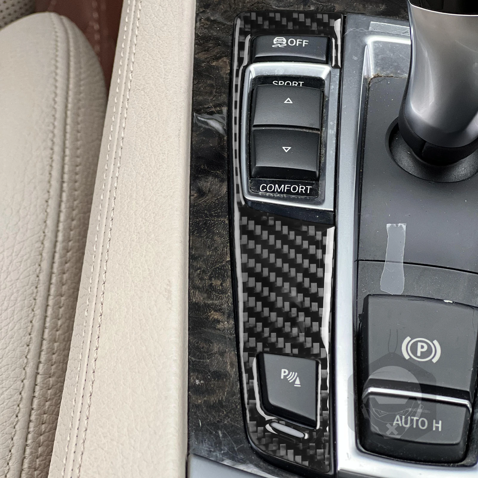 For BMW 7 Series F01 2009-2014 Carbon Fiber Gear Shift Window Lift Air Outlet Steering Wheel Dashboard Suit Car Interior Sticker