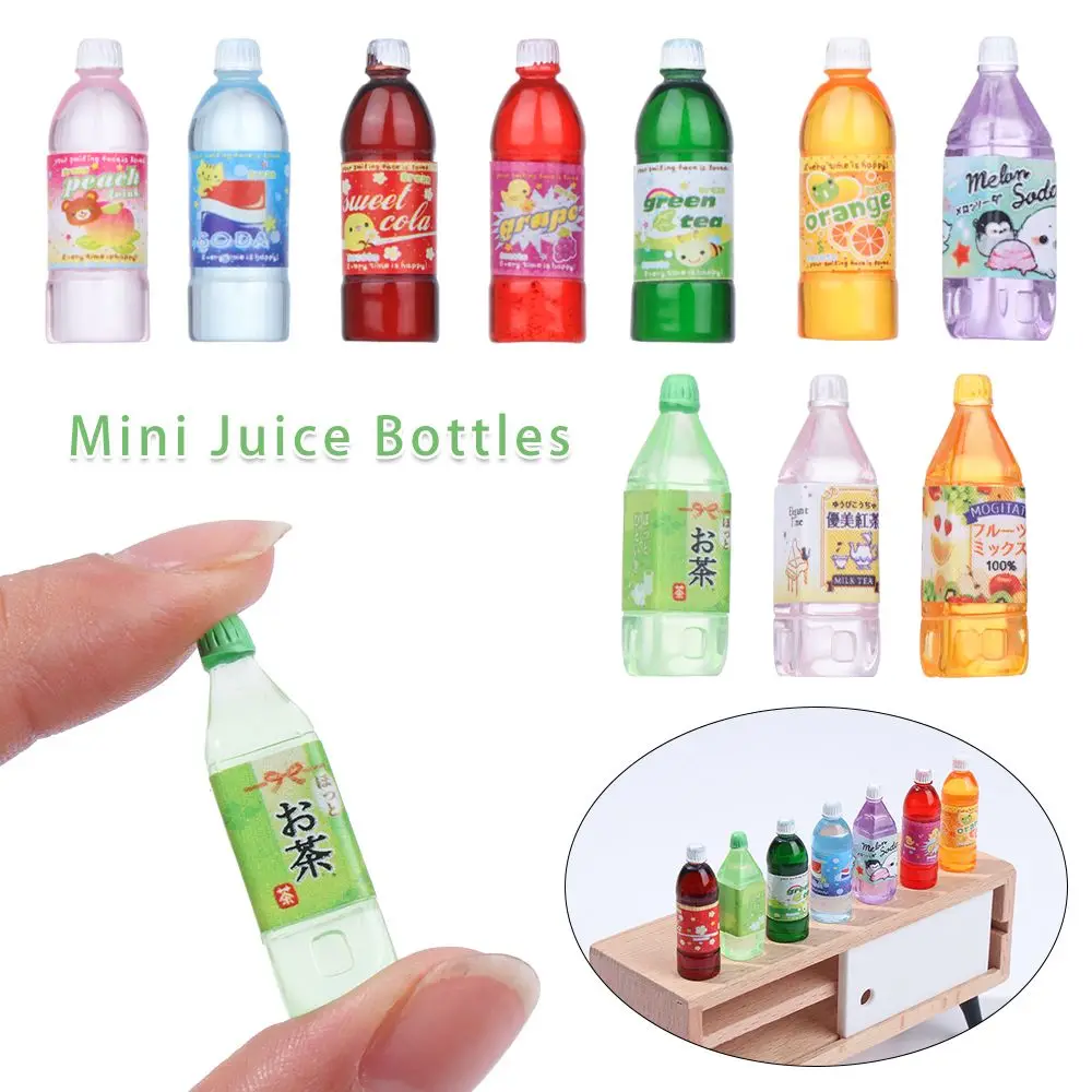 Decoration Dolls Accessories Shooting Props Mini Juice Bottles Dollhouse Miniature Food Drink Bottle Simulation Drinks