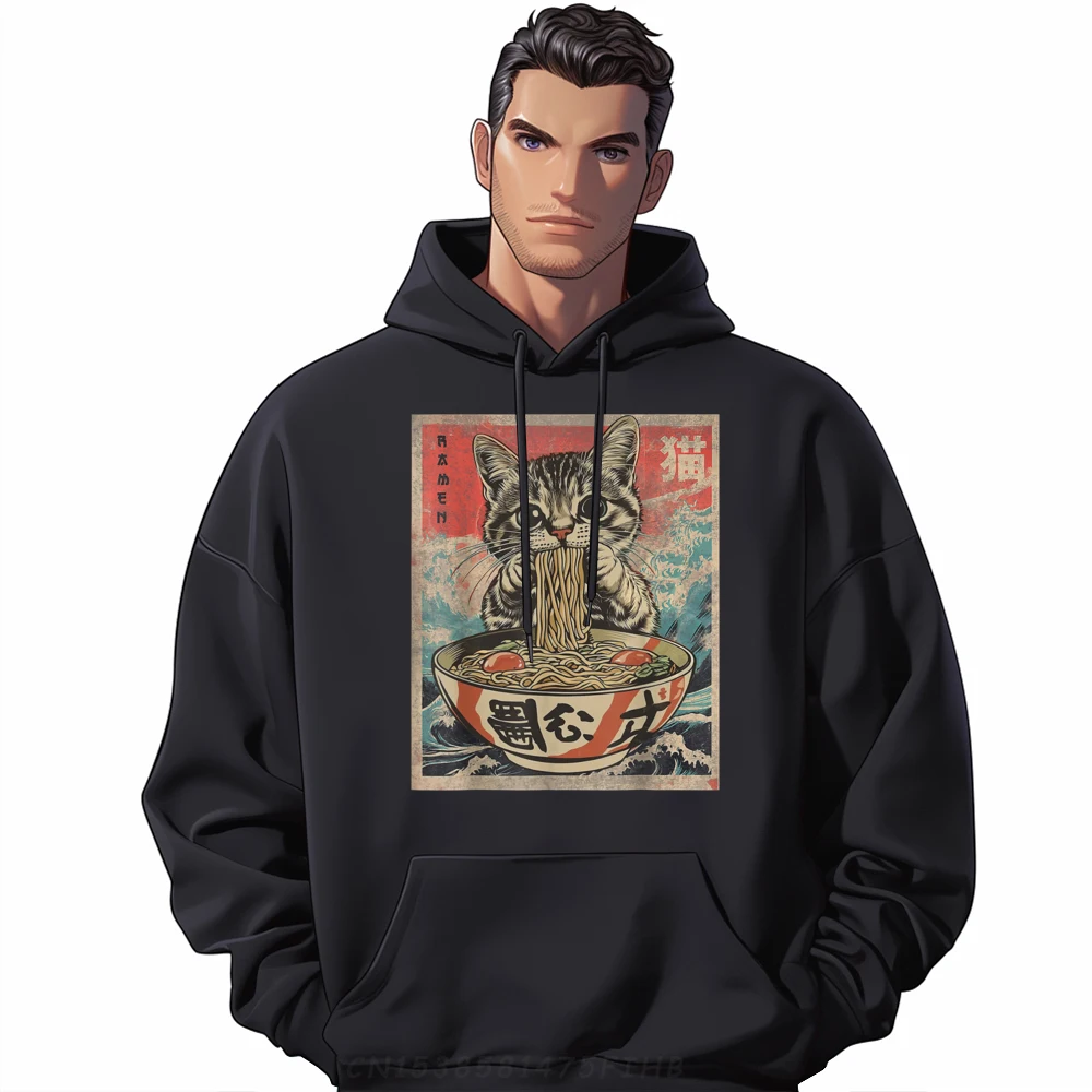 

Cat Eating Ramen Noodles Kawaii Manga Japanese Food Luxury Clothing Skin-friendly and soft Luxury Clothes Men