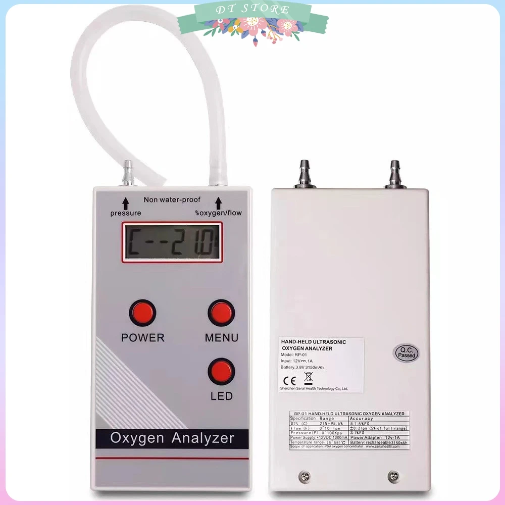 Oxygen Analyzer Professional Portable O2 Oxygen Concentration Meter Detector Flow Pressure detection meter gas detector