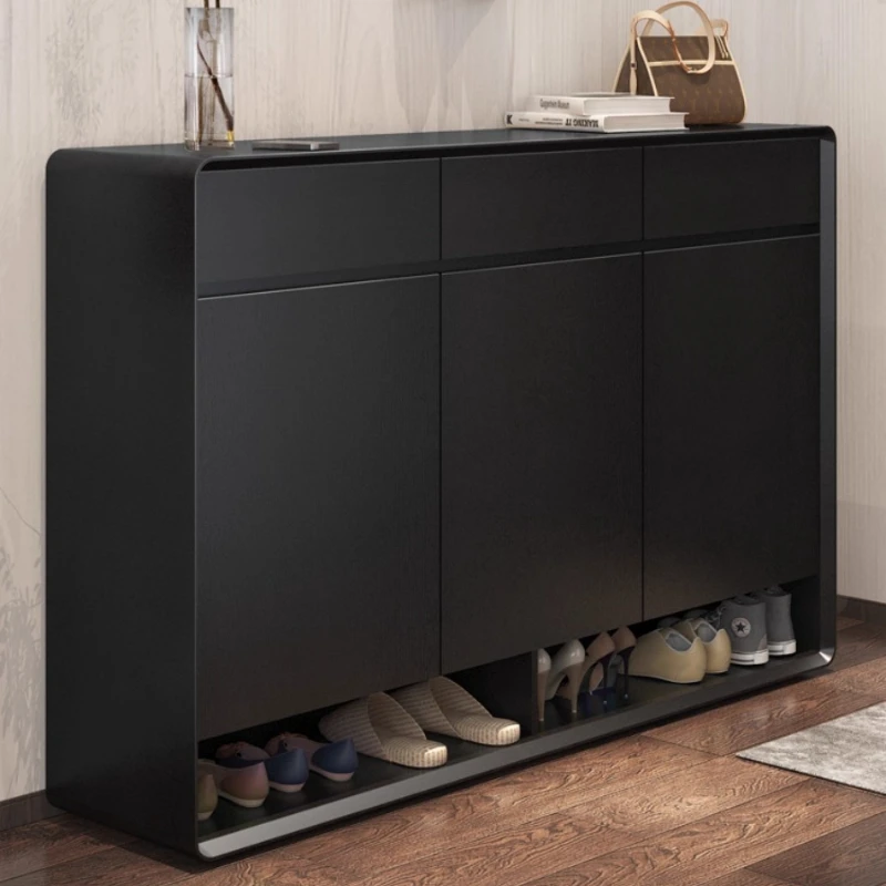 

Modern simple shoe cabinet Solid wood entry porch cabinet Nordic Italian home door Living room Light luxury storage locker