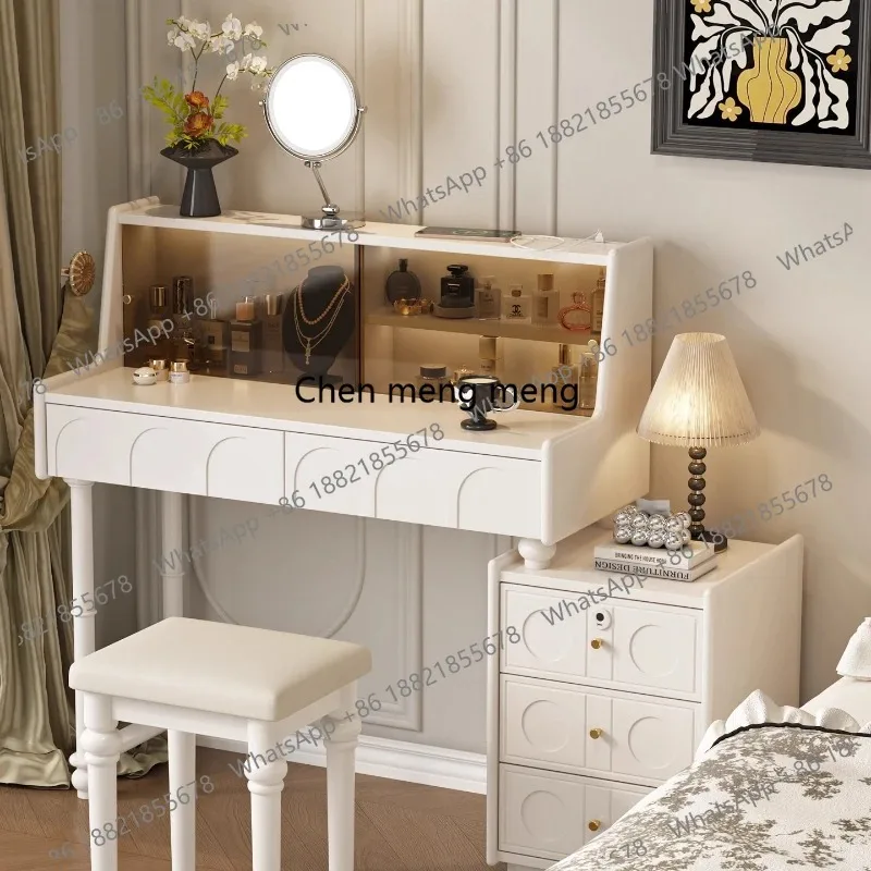 

E136 Nordic Minimalist Dressing Table White Wood Designer Comfortable Dressing Table Fashion Storage Muebles De Dormitorio Furni