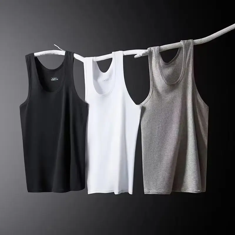 Paquete de 1/3 de chaleco Joker de algodón para hombres de las cuatro estaciones, camiseta deportiva de ajuste Simple para adolescentes, camisa informal sin mangas de mediana edad