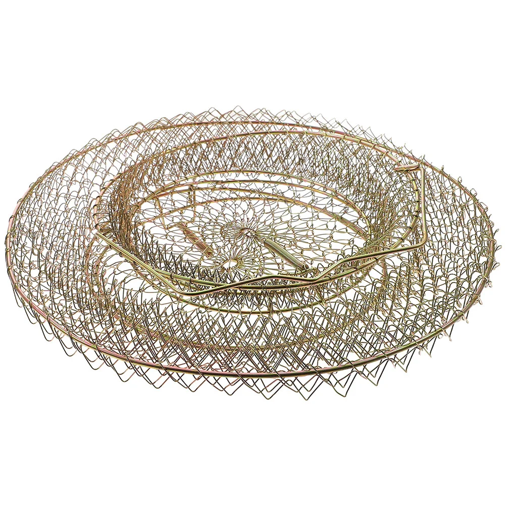 

Folding Metal Fish Guard Fishing Net Fishnets Mesh Cage Crab Large Capacity Netting Basket for Caught Diameter