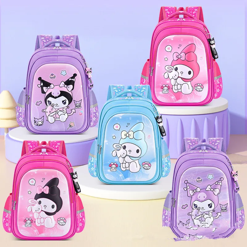 

Sanrio Kuromi Cartoon Backpack Girls 2024 New Cute Elementary School Student Junior High School Large Capacity School Anime Bag