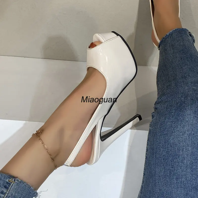 Women Pumps Big Size 35-43 High Heels Sandals Woman 2023 Sexy Party Platform Open Toe Heels Europe America Wedding Shoes Bridal