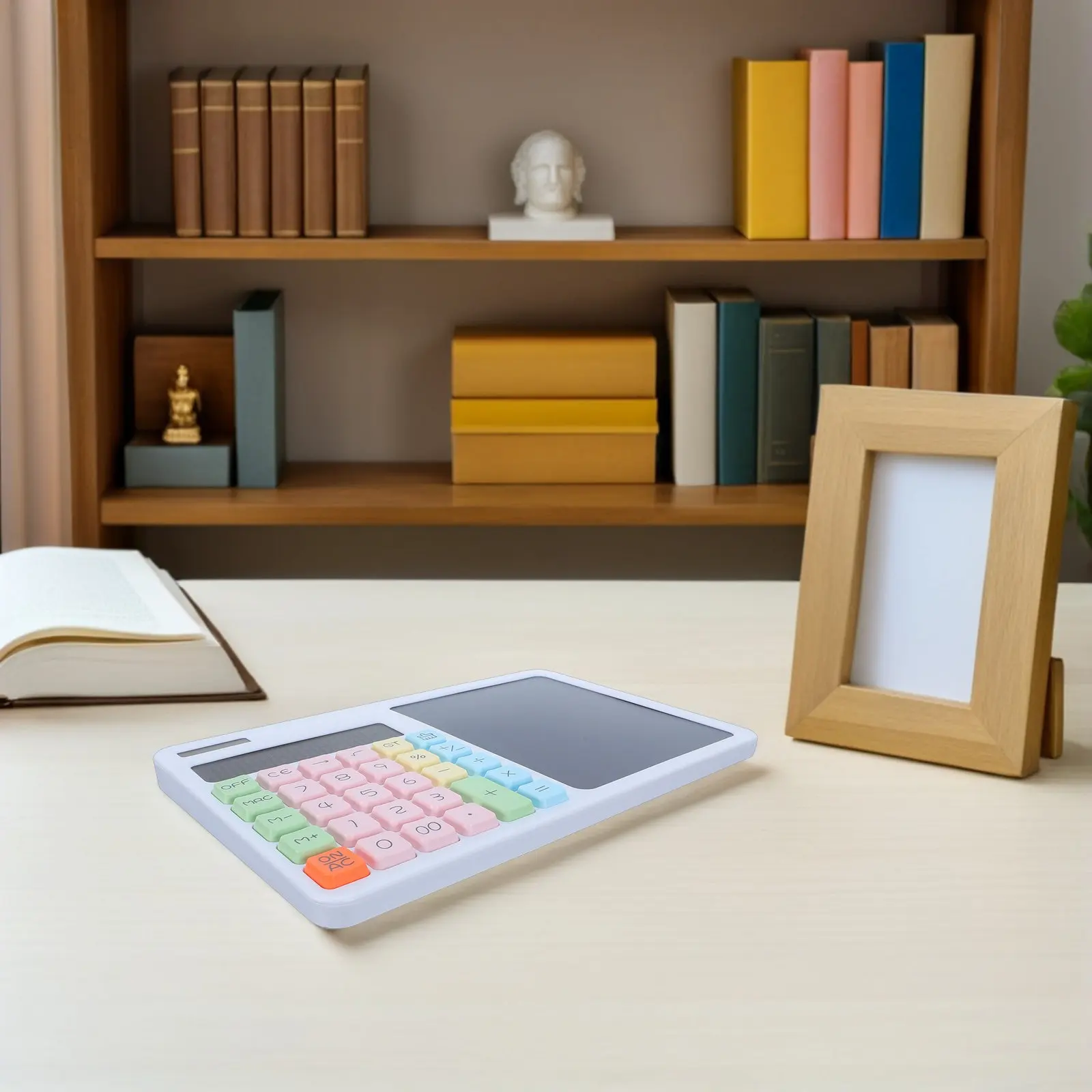 12 Digit Silent Solar Calculator with Writing Tablet Portable Handheld Accounting Calculator Large LCD Display for Office School