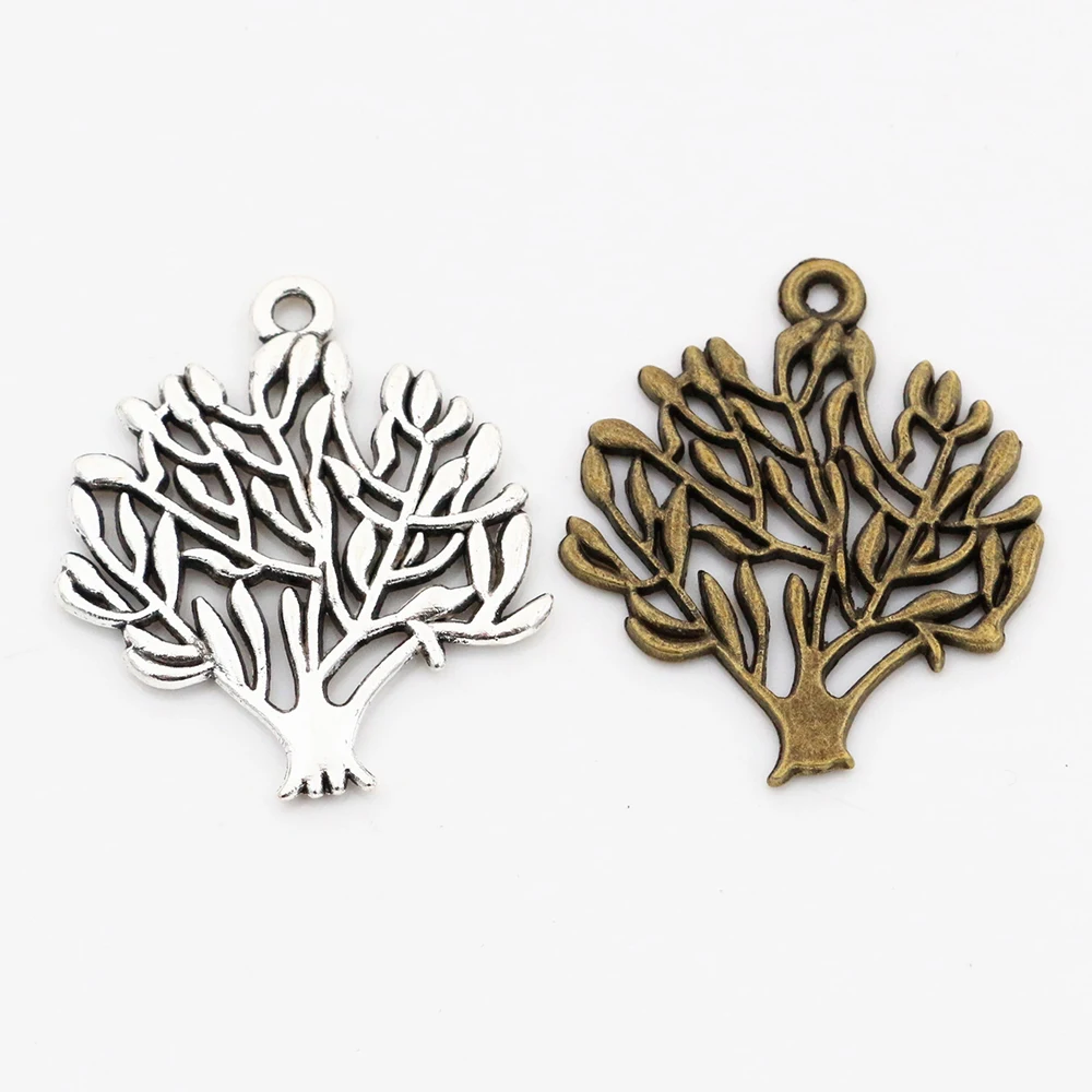 30x23mm 15pcs Antique Sliver and Bronze Plated Tree Style Handmade Charms Pendant:DIY for bracelet necklace