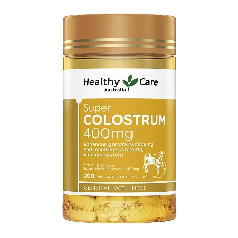 Australia Healthy Care Colostrum Chewable Tablets HC Bovine Colostrum Tablet Bovine Colostrum Calcium Tablets 200 Tablets