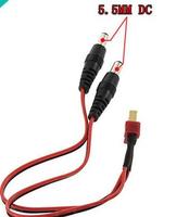 T deans Plug To DC dual 5.5mm 3.5mm 12V Male Power Supply Cable for FPV 5.8G 1.2G Hawkeye Monitor skyzone fatshark DJI goggles