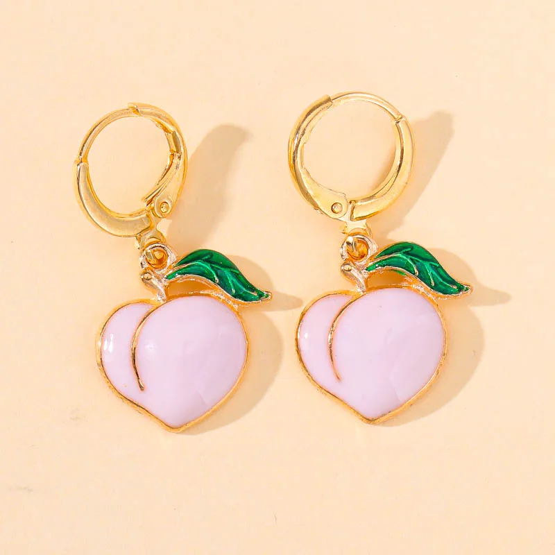 15 Styles Trendy Enamel Sweet Fruit Dangle Women\'s Earrings Strawberry Cherry Grape Dangle Earrings Fashion Jewelry Party Gifts
