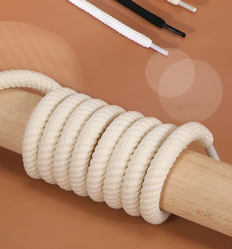 8 mm dicke, runde Schnürsenkel, klassische, einfarbige Schnürsenkel für Sneaker und Stiefel, hochwertige Schnürsenkel, 2 Stück/6 Stück. – Detail 2