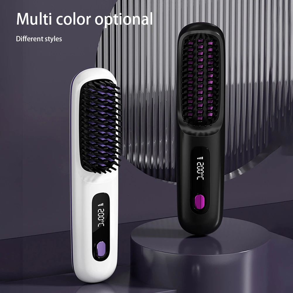 Digital Display Hair Straightening Comb Temperature Adjustables Hair Flat Iron for Women Female