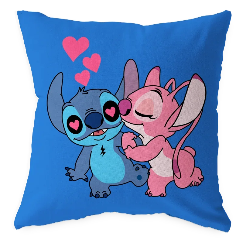 Disney Children's Bedroom Stitch Pillow Cushion Cover Blue Cartoon Pillow Case Kindergarten Boys And Girls 40x40cm