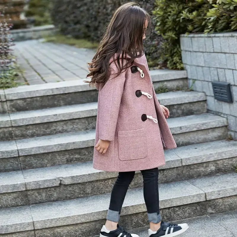 Pink Children Spring Winter For Kids Girl Casual Hooded Coat Outerwear Teenage Thick Outwear Jackets High Quality