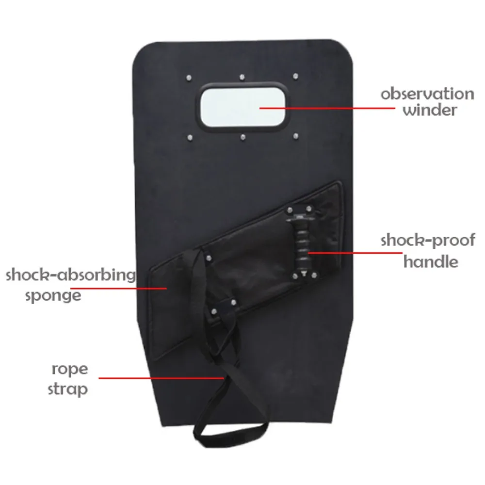 Ultra-Light Steel Shield 46X80CM Large Area With Viewport Explosion-Proof Bulletproof Handheld Law Enforcement Tactical Shield