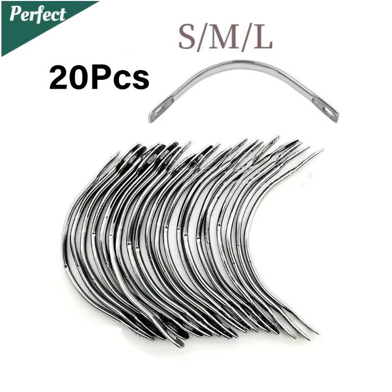 20Pcs Dental  Lingual Bar Palatal Bars Denture False Teeth Repair Positive Retation Stainless Steel Lower Upper Dental Tools