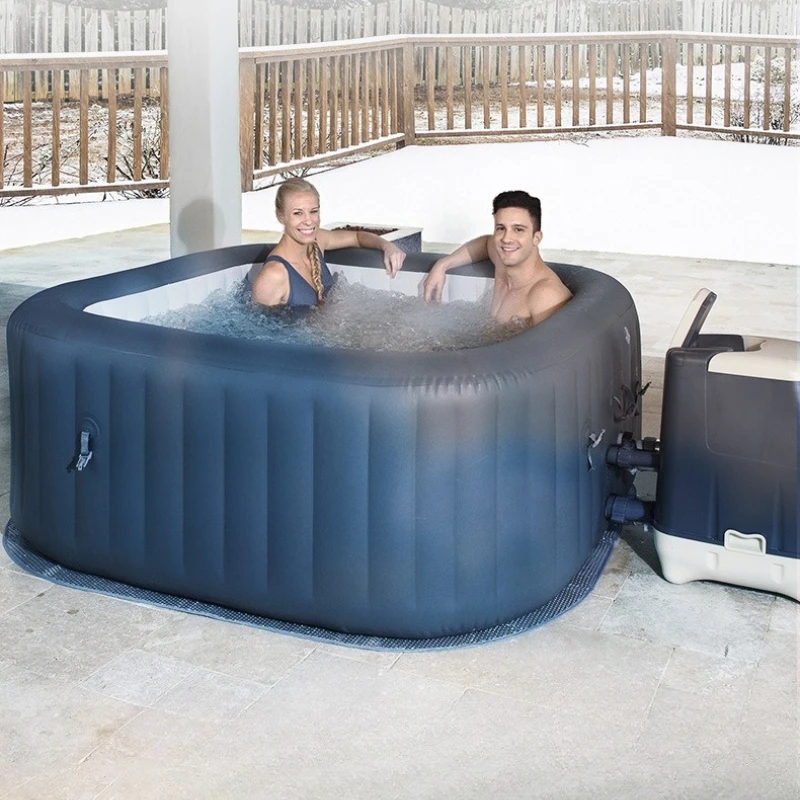 

Double Inflatable Bath Family Spa Hot Spring Bath Bubble Pool Thermostat