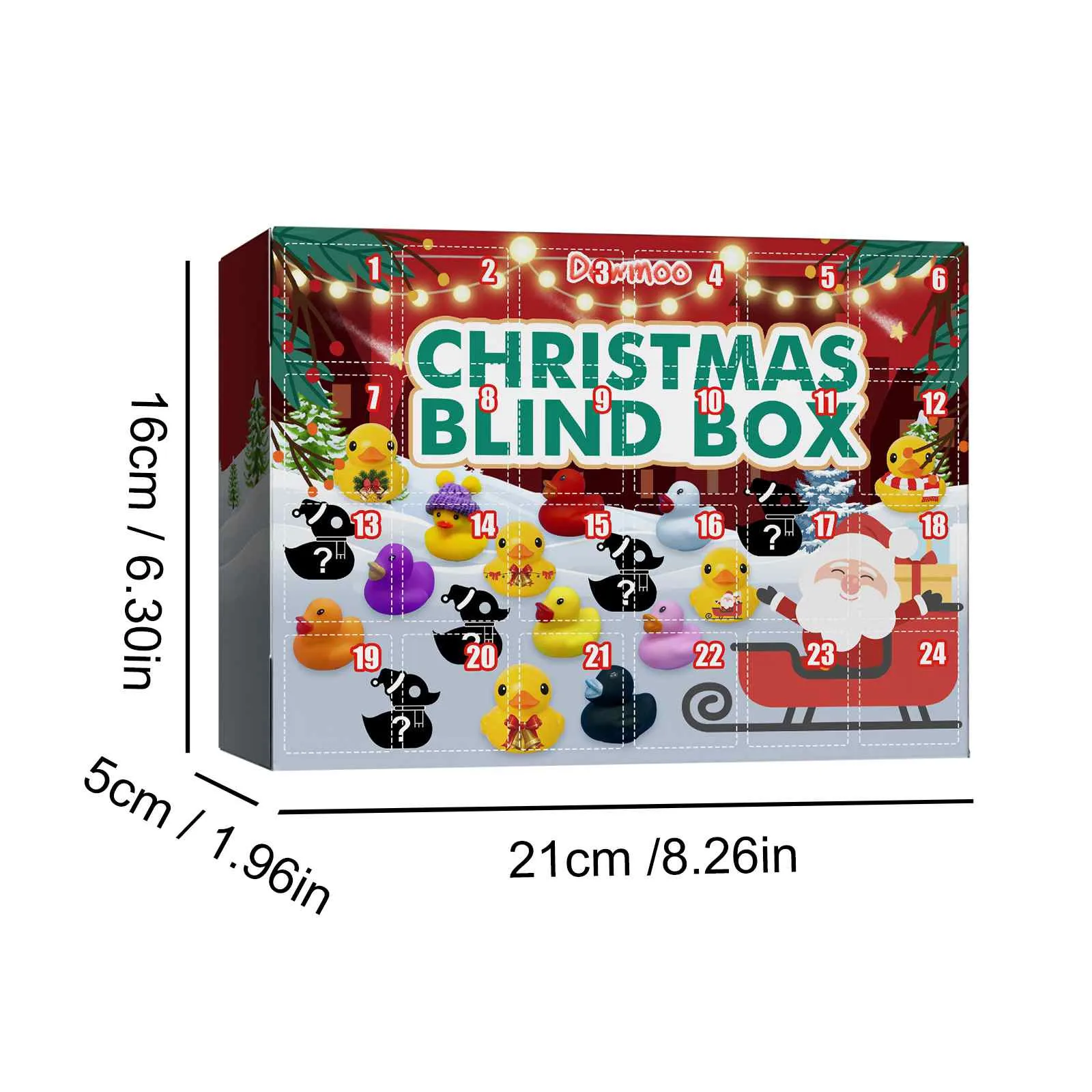 Christmas Advent Calendar With 24 Rubber Ducks 24 Days Countdown Calendar Rubber Ducky Bath Toy Creative Christmas Gifts