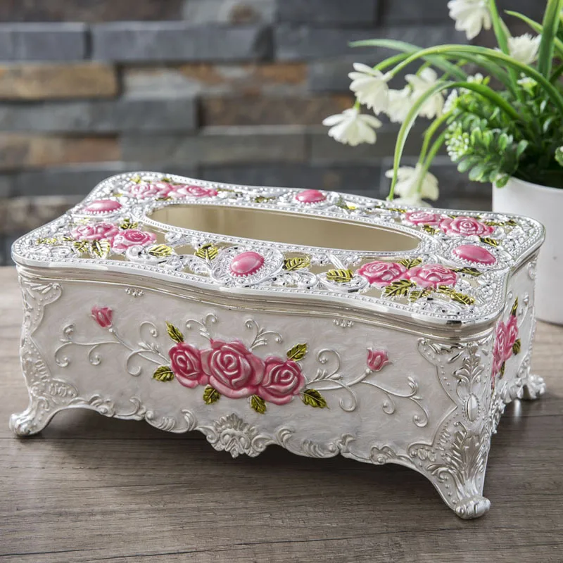 

Metal European retro home hotel KTV paper box creative hollow carving living room dining room toilet tissue box