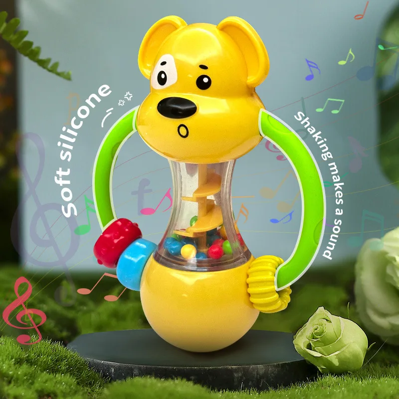 Speelgoed voor baby's en peuters Rammelaar Baby 0-1 jaar oud Grijpen Vroeg onderwijs Educatief speelgoed Puppy Zachte gom Kauwen Rammelaar Speelgoed