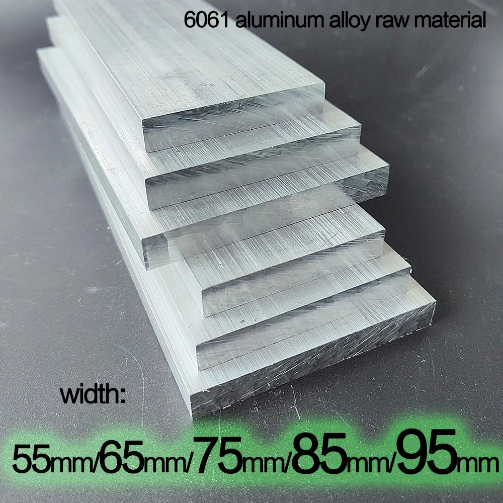 Barre plate en alliage d'aluminium 6061, épaisseur 10mm, largeur 55mm 65mm 75mm 85mm 95mm, longueur 100mm 150mm 200mm 300mm