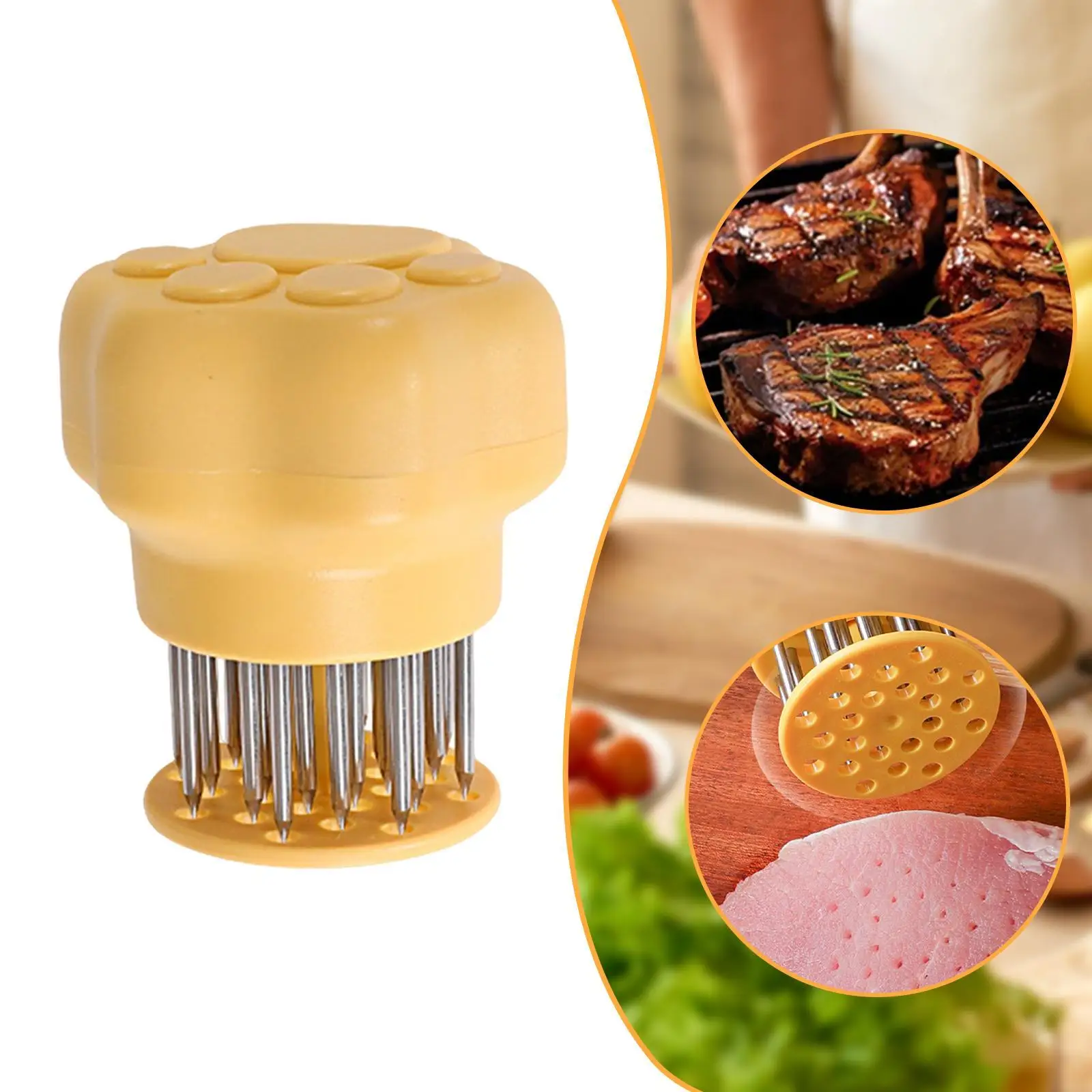 Herramienta ablandadora de carne, accesorios, picadora de carne pequeña, herramienta de cocina para marinada de veal, aves de corral, barbacoa, pollo, perforación de carne