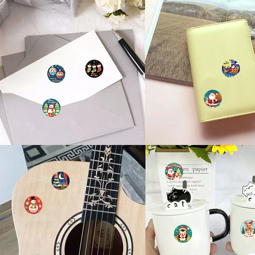 500 pçs dos desenhos animados rolo de natal adesivos diy guitarra geladeira telefone portátil copo água skate planejador suprimentos adesivos