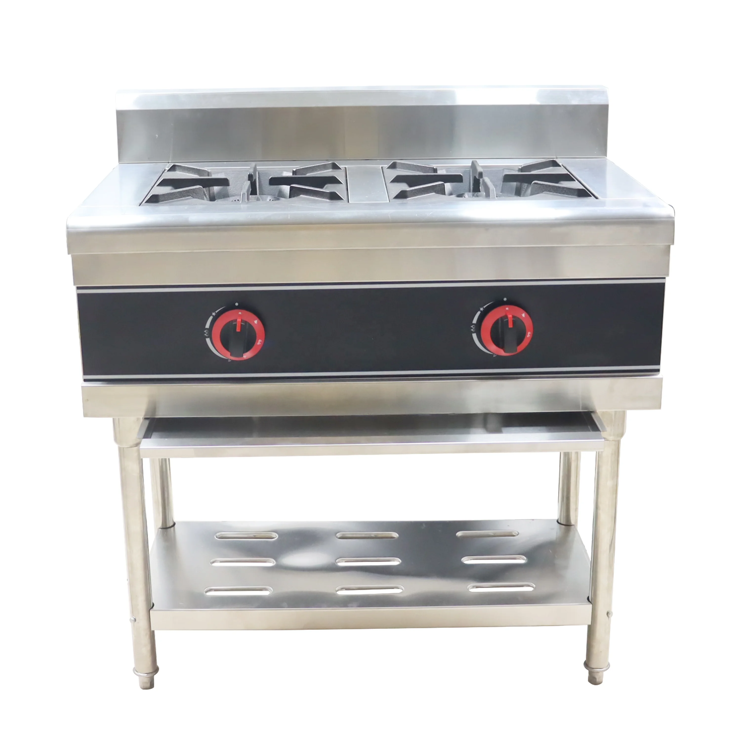 Hot Sale Restaurant Cooking Equipment Stainless Steel Gas Stove Manufacturing 2 Burner Gas stove