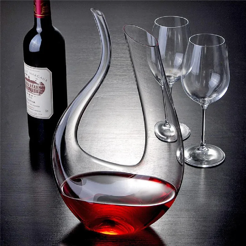 

U-shaped Crystal High Grade Spiral Wine Decanter Drinkware Gift Box Harp Swan Decanter Creative Wine Separator Wine Glass Spot