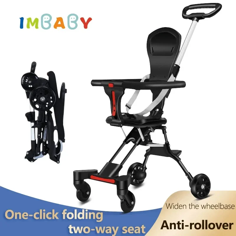 Lightweight Baby Stroller Folding Travel Carriage Cart Available Newborn Two-Way Seat High Children Four-Wheel Cart