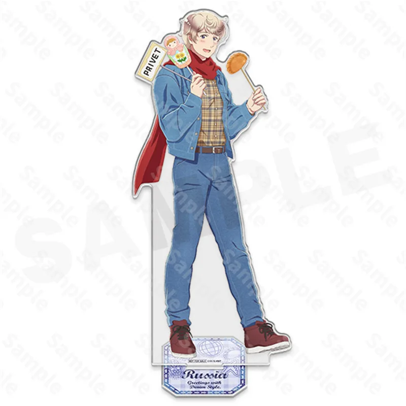 HETALIA APH Blue Jean Ver. Ornamen Meja Figur Ludwig Akrilik Italia Veneziano, Piring Berdiri Alfred F. Jones, Mainan Pilihan