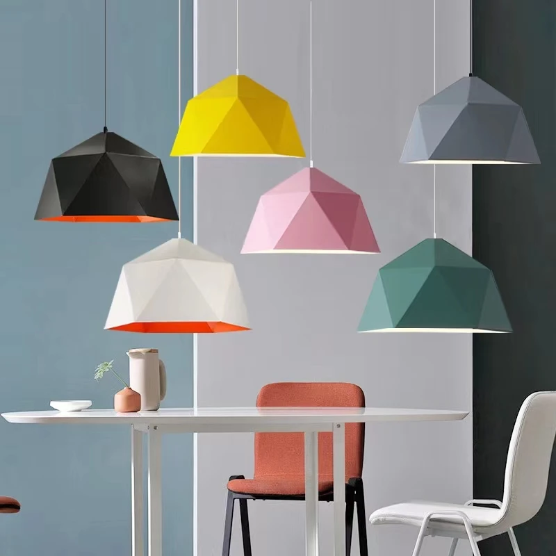 

Macaron Multicolor Pendant Light Industrial Loft Iron Hang Lamp Decor Kitchen Living Room Suspension Luminaire E27 Home Lighting