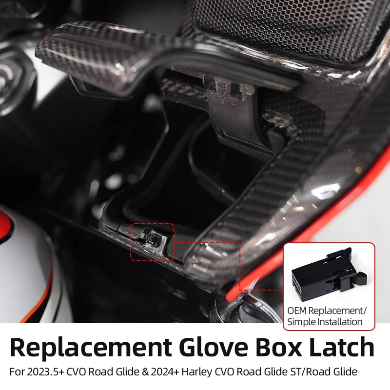 Motorcycle Glove Box Door Latch Replacement for 2023.5-up Harley CVO Road Glide 2024-up Road Glide CVO Road Glide ST FLTRXSE