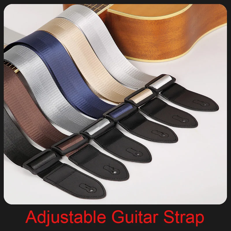 Electric Guitar Strap Solid-colored Adjustable PU Leather Ends Acoustic Guitar Bass Strap Belt Accessories ﻿ - view 2
