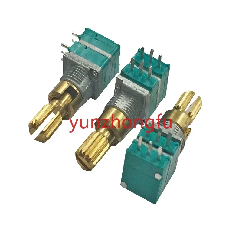 50 PCS ALPS 097 9mm Type Stereo Channel A10K+B10K Potentiometer Dual-axis Rotating Handle 20mm