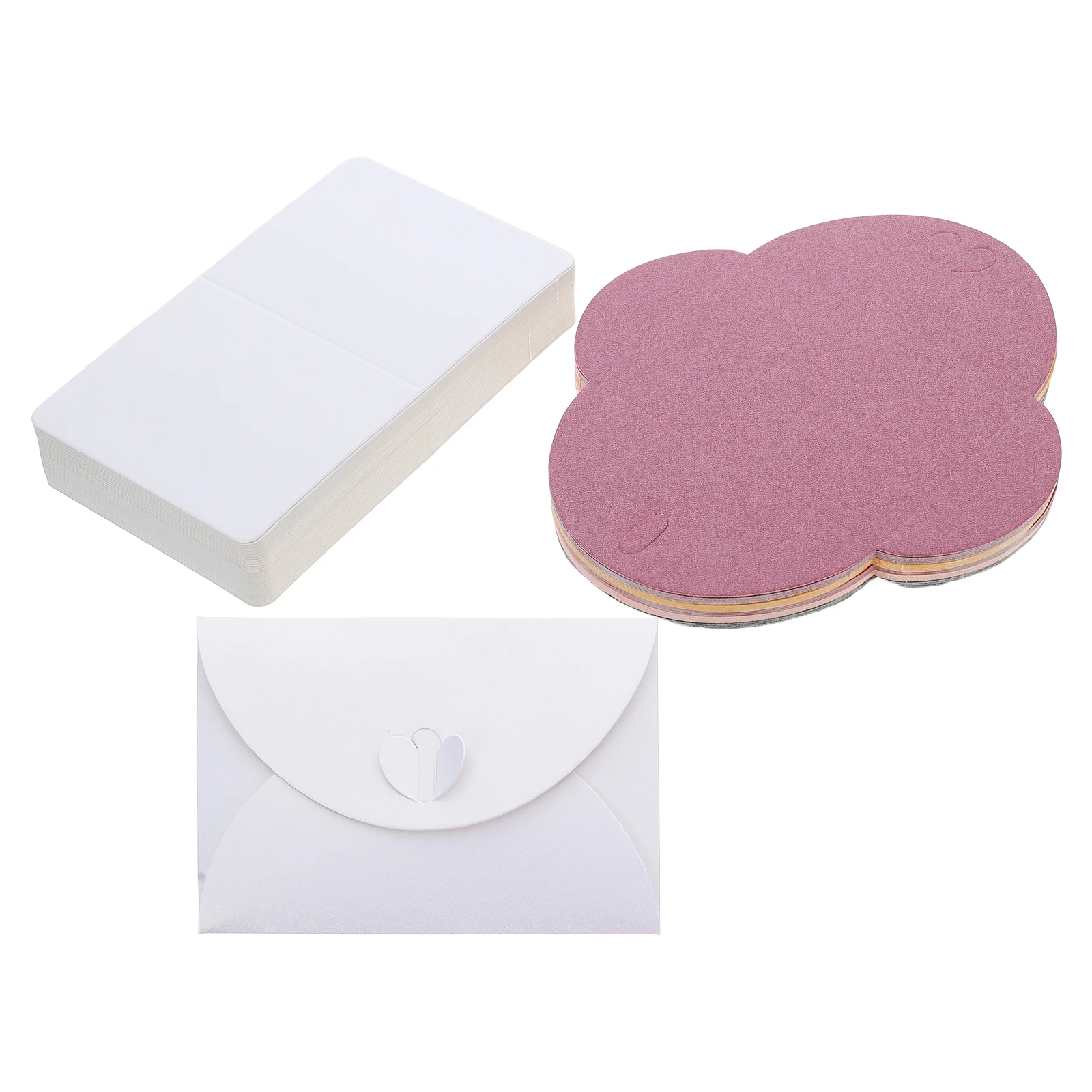 

48Set Colorful Mini Envelopes Blank Cards Heart Shaped Closure Scrapbooking Party Invitations Business Cards Photos Envelopes