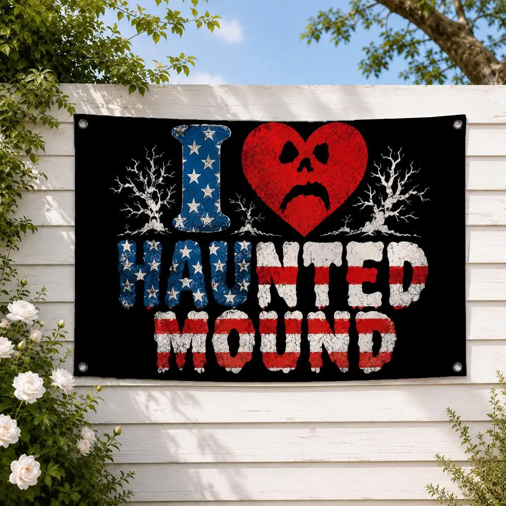 Singer Senatary Haunted Mound Flags decor flag banner,wall hanging flag,indoor outdoor wall decor,yard garden porch patio