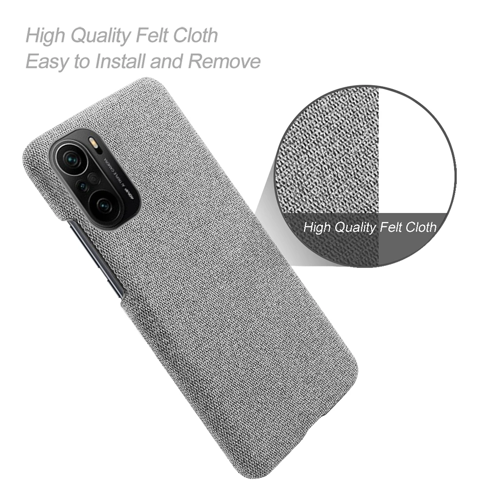 Cloth Leather Case For Xiaomi Mi Poco F3 M3 X3 NFC F2 11X Pro F1 11 10T Slim Retro Cloth Hard PC Cover For Redmi Note 8 9 10 Pro - Image 3