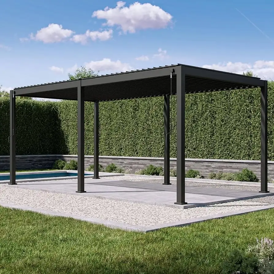 Wholesale Custom Motorised Outdoor Gazebo Modern Aluminium Louvre Roof Bioclimatic Pergola for Sunshade Simple Installation
