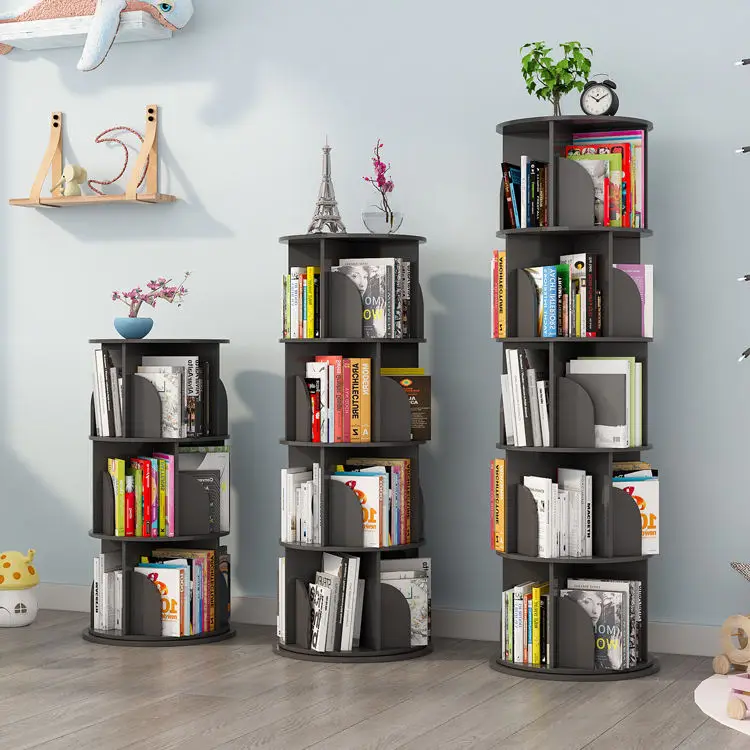 LM KIDS New Design Simple Household Space-saving Creative Storage Bookcase Revolving Around Children's Rotating Bookshelf