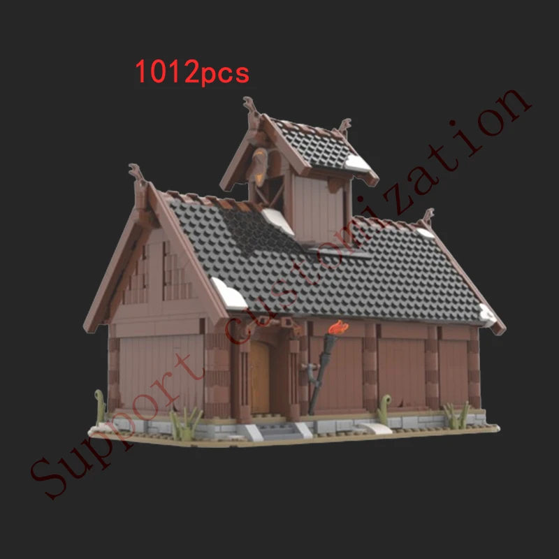 Bloco de construção de pequenas partículas para crianças, casa medieval, Street View Puzzle, brinquedo DIY, modelo spot, Cr