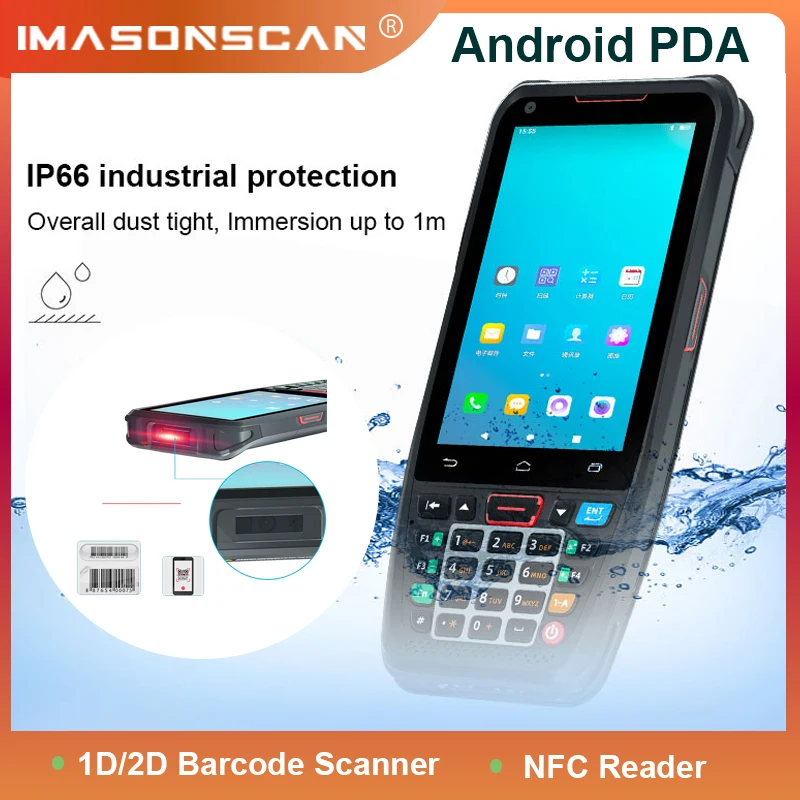 Warehouse Data Collector Handheld Terminal Android PDA Barcode Scanner Courier Scanner Wearable QR Code Scanner