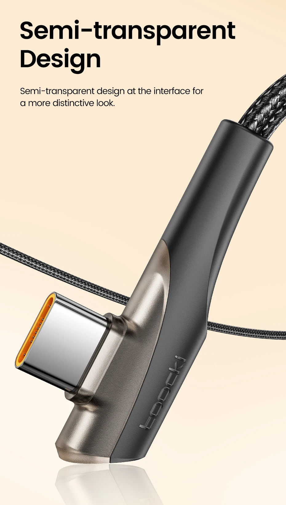 Toocki USB Type C to USB C Cable 90 Degree Angle QC4.0 PD4.0 PD 100W Fast Charging for Macbook iPhone 18 Samsung Xiaomi Huawei