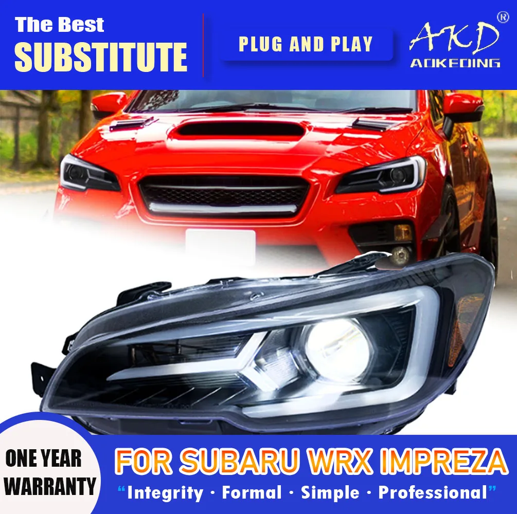 

AKD Head Lamp for Subaru WRX STI LED Headlight 2015-2020 Headlights Impreza DRL Turn Signal High Beam Angel Eye Projector Lens