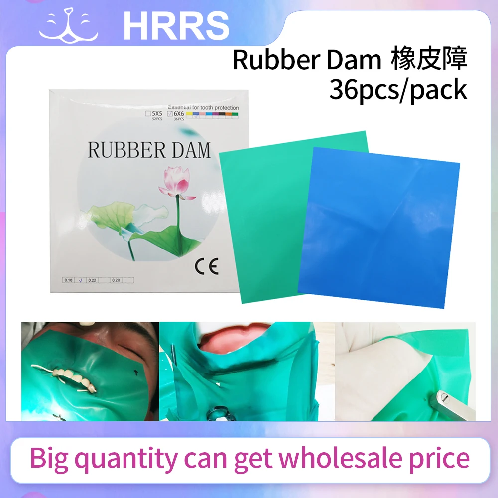 

36pcs Dental Rubber Dam Natural Rubber Latex Barrier Dam Dental Dam Non Sterile Dam Dental Rubber Dam Oral Care Materials