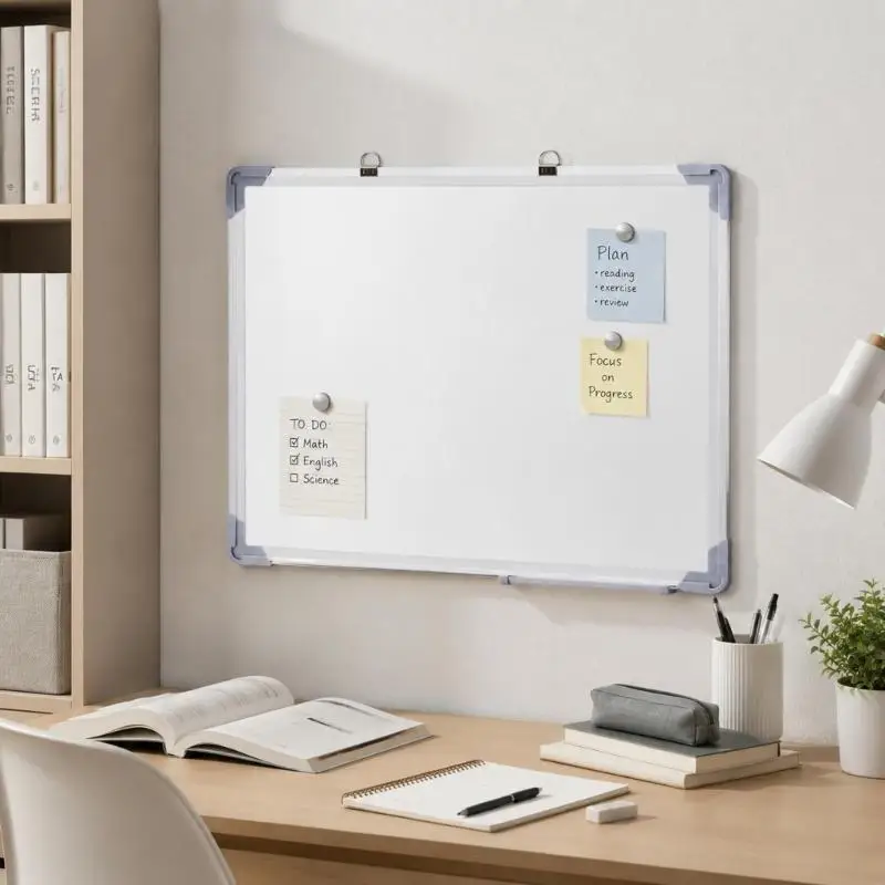 Whiteboard with Erasable Writing Surfaces and Paper Display, Wall-Hanging Board for Classroom Lessons and D2RC