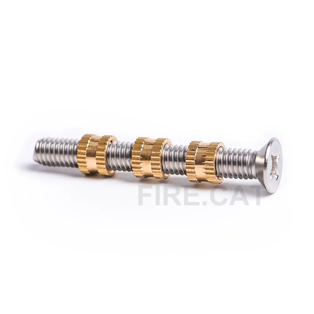 M1 To M10 All Size Brass Insert Nuts 5/100pcs Hot Melt Knurled Thread Heat Injection Molding Embedment Copper Embed Inserts Nut