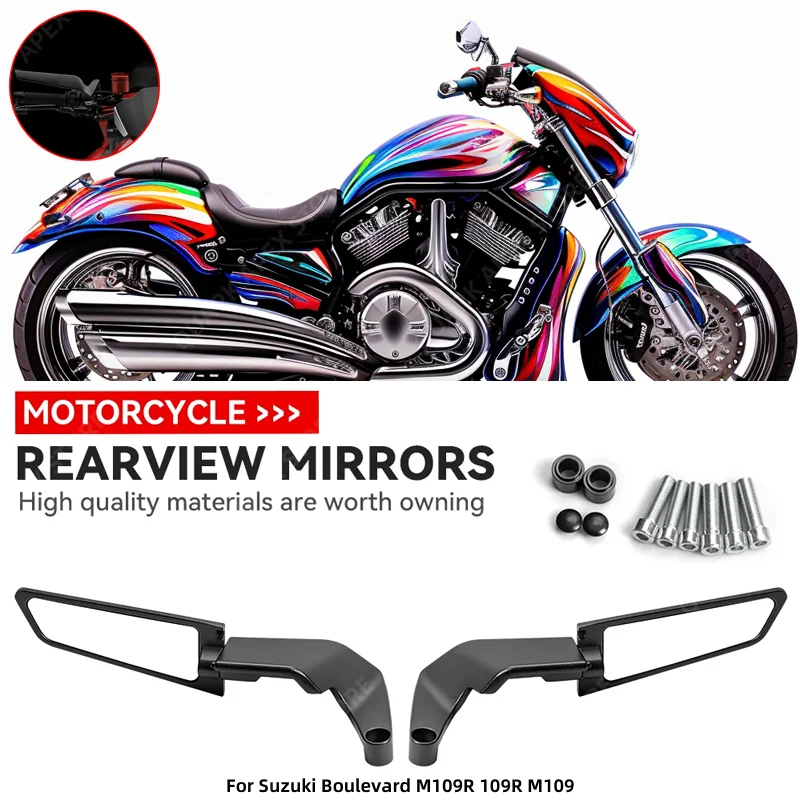 

For Suzuki Boulevard M109R 109R M109 Motorcycle Mirrors Stealth Winglets Mirror Rotate Adjustable