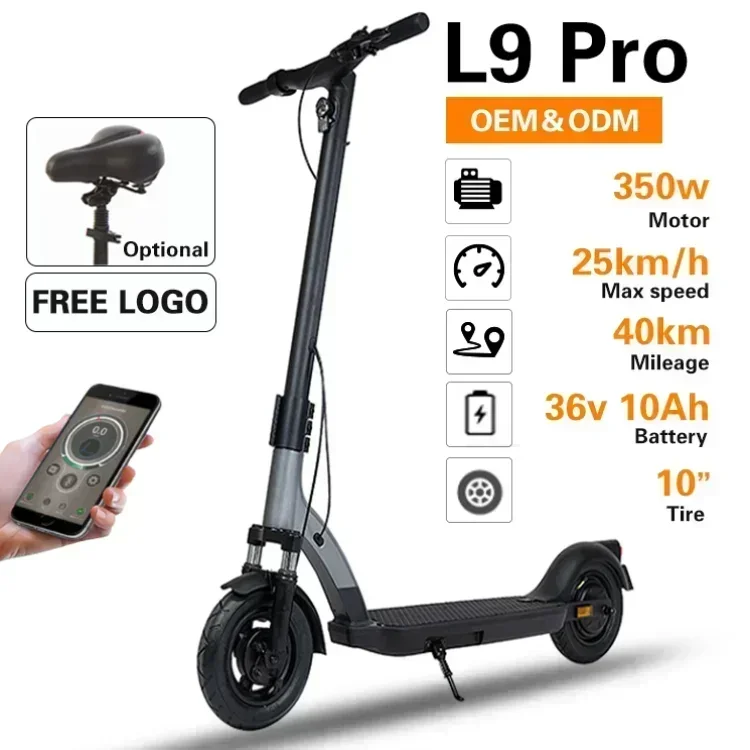 10Inch36V Motor Folding Powerful Electric Scooter Adult TwoWheel Scooter Electric Bluetooth Controlled Smart Cheap travelScooter